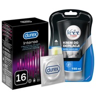 VEET MEN+DUREX Intense 16 cvokové kondómy