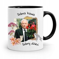 ČIERNY hrnček FUNNY PIS JAROSŁAW KACZYŃSKI