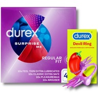 Súprava kondómov DUREX SURPRISE ME + Erekčný krúžok DEVIL RING