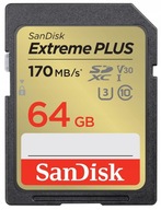 SanDisk Extreme Plus SDXC 64 GB V30 U3 170/80 MB/s