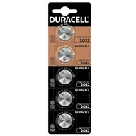 5x BATÉRIA GOMBÍKOVÝCH HODINKOV DURACELL CR2032 DL2032 LITHIUM 3V