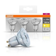 3x LED ŽIAROVKA GU10 4,3W 2700K 350lm OSRAM GLASS