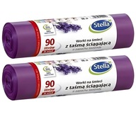 Vrecká na odpadky Stella s páskou s 90 l levanduľovým zápachom (10 kusov) x 2