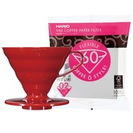 HARIO RED PLAST DRIP V60-02 + BIELE PAPIEROVÉ FILTRE 100 ks