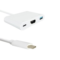 Adaptér USB C m./HDMI f.+USB 3.0 f./USB C PD 0,2 m