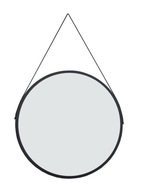 BEZPEČNÉ okrúhle LOFT zrkadlo na čiernom páse 70