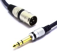 KONEKTOR NA KÁBEL MIKROFÓNU 6.3 STEREO ZÁSTRČKA XLR 3M