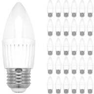 30x LED ŽIAROVKA SVIEČKOVÁ C37 E27 10W 800lm 6000K STUDENÁ BIELA ​​FARBA