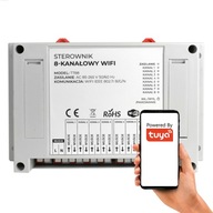 Beznapäťový OVLÁDAČ 8 KANÁLOVÝ 8X10A WIFI TUYA