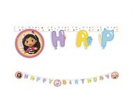 girlandový banner HAPPY BIRTHDAY GABI CAT HOUSE 2m