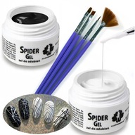 2x Spider gel WHITE BLACK + sada štetcov