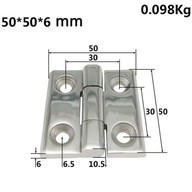 50X50X6mm Pánty dverí z nehrdzavejúcej ocele vzadu