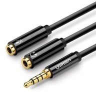 3,5 mm mini jack AUX rozdeľovací kábel slúchadiel