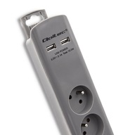 Protiprepäťový predlžovací kábel 4gn 2xUSB 1,8m