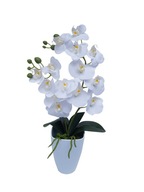 Umelá orchidea 45-50cm SILIKÓNOVÝ Kvet Biela