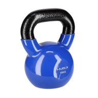 Vinylom potiahnutý liatinový kettlebell pre silový tréning 10kg HMS