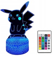 3D LED LAMPA POKEMON GO PIKACHU ASH 16 FARIEB + DIAĽK