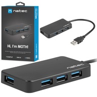 USB 3.0 HUB NATEC MOTH 4-PORTY ČIERNA