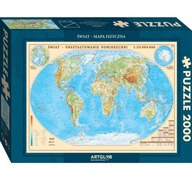 PUZZLE 2000 FYZICKÁ GEOGRAFICKÁ MAPA V POĽSKEJ AKTUÁLNEJ ARTGLOBE