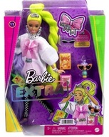 BARBIE EXTRA BÁBIKA NEÓNOVÉ ZELENÉ VLASOVÉ DOPLNKY PARROT GRN27 HDJ44