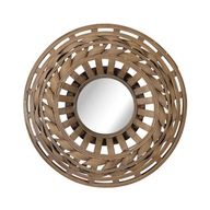 Okrúhle zrkadlo v 37 cm bambusovom ráme BOHO kruhu