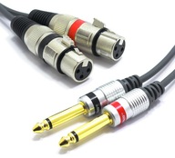 KÁBEL 2x XLR FEMALE - 2x JACK 6,3 MONO 1,5m VITALCO