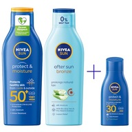 NIVEA SUN krém na opaľovanie SPF 50 200 ml + po opaľovaní 200 ml + krém 30 ml