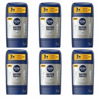 NIVEA MEN pánsky antiperspirant Silver 6x50 ml