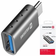 SWISSTEN OTG USB-C samec / USB-A samica adaptér