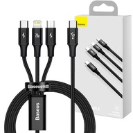 Kábel Baseus Rapid Series USB-C na micro USB Lightning 3-v-1 USB-C PD 20W 1.5