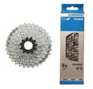 Sada 9-rýchlostných kaziet Shimano CS-HG201 11-32 + CN-HG93