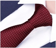 Pánska žakárová kravata 7cm bodkovaná bordová rc32