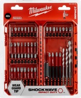 Súprava rázových bitov a vrtákov Milwaukee 48 ks.