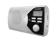 HYUNDAI PR200S prenosné rádio, LCD displej, hodiny, budík, AUX, strieborné.