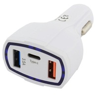 Adaptér nabíjačky do zapaľovača cigariet QC 3.0 3x USB USB-C