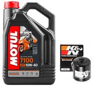 Olej MOTUL 7100 10W40 4L. + Filter KN-204-1, Kawasaki Z750S, 05-06