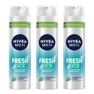 NIVEA MEN Fresh Kick gél na holenie 200 ml x 3 ks