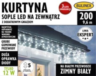 BULINEX LED cencúľový záves 200L studená biela, biely kábel EKSPERT LINE