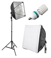 LAMPA softbox 40x40 žiarovka 65W=325W statív 200