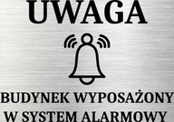 Hliníková tabuľa na dvere, brány, Attention Alarm System, 15x10