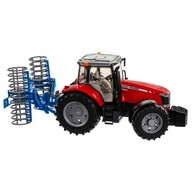 Traktor Massey Ferguson 7624 + valec Lemken Variopack K Bruder 03046 02222