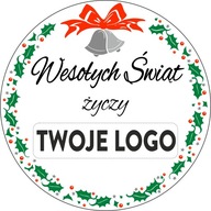 Vianočné nálepky s vašou firmou LOGO 6 cm 150 ks