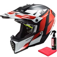 LS2 MX437 Fast Evo Strike Black White Red XL prilba