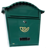 Zelená kovová poštová schránka 37x36x10cm Mod1