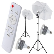 PILOT štúdiový set 2x Dáždnik 84cm 2x 85W LED