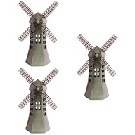 Farmhouse Sculpture Metal Windmill Desktop 3 Count