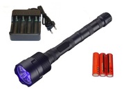 UV LED TORCH 405nm 21W + 3 Liion batérie + nabíjačka