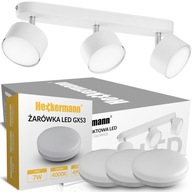 Set Heckermann LED bodové svietidlo 8795316A Biela 3x hlavica + 3x žiarovka