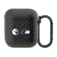 Puzdro na AirPods 1/2 gen čierne BMW Carbon Double Metal Logo