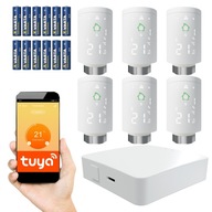 6x SMART ovládač s termostatickou hlavicou + WiFi brána Zigbee 3.0 Tuya